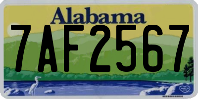 AL license plate 7AF2567