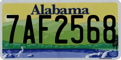 AL license plate 7AF2568