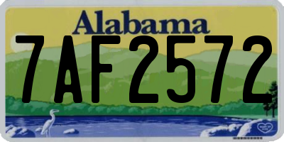 AL license plate 7AF2572