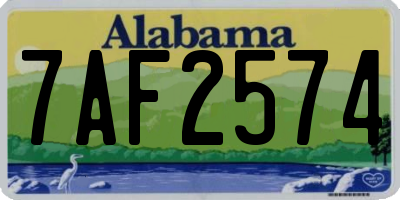 AL license plate 7AF2574