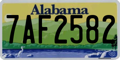 AL license plate 7AF2582