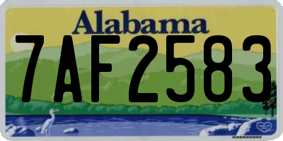 AL license plate 7AF2583