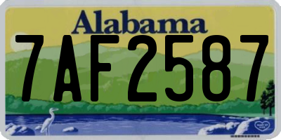 AL license plate 7AF2587