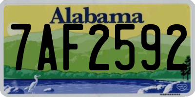 AL license plate 7AF2592
