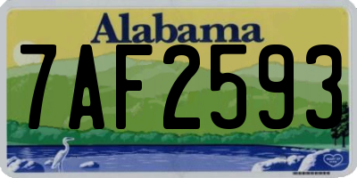 AL license plate 7AF2593