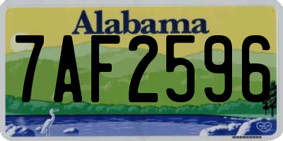 AL license plate 7AF2596