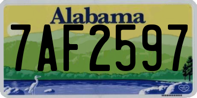 AL license plate 7AF2597
