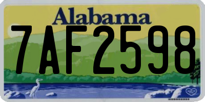 AL license plate 7AF2598