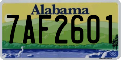 AL license plate 7AF2601