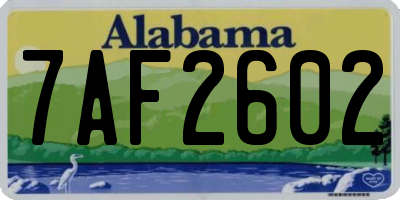 AL license plate 7AF2602