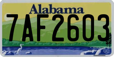 AL license plate 7AF2603