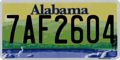 AL license plate 7AF2604