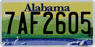 AL license plate 7AF2605