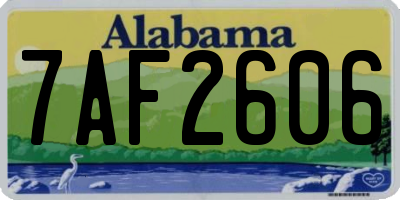 AL license plate 7AF2606