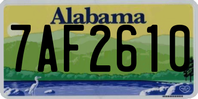 AL license plate 7AF2610