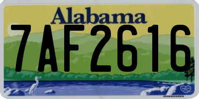 AL license plate 7AF2616