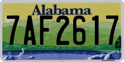 AL license plate 7AF2617