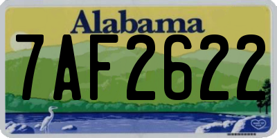 AL license plate 7AF2622