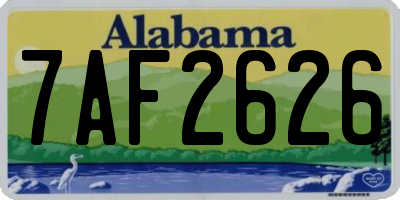 AL license plate 7AF2626
