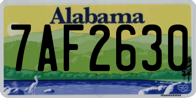 AL license plate 7AF2630