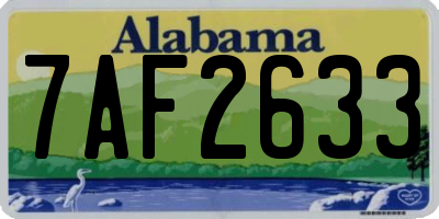 AL license plate 7AF2633