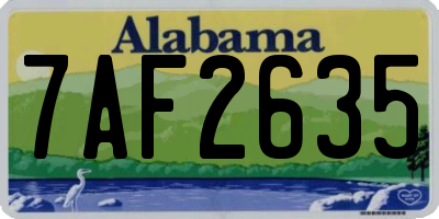 AL license plate 7AF2635