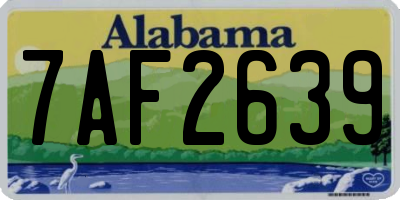 AL license plate 7AF2639
