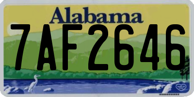 AL license plate 7AF2646