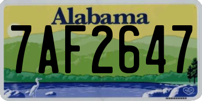 AL license plate 7AF2647