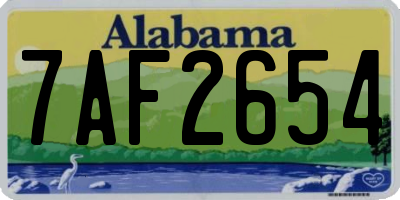 AL license plate 7AF2654