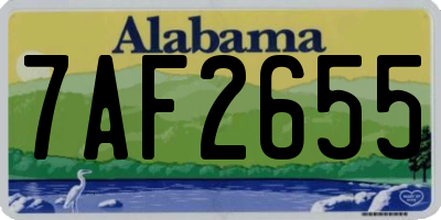 AL license plate 7AF2655