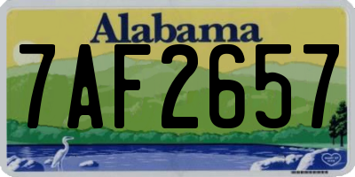 AL license plate 7AF2657