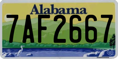 AL license plate 7AF2667