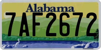 AL license plate 7AF2672