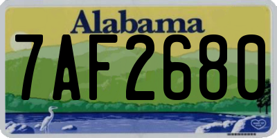 AL license plate 7AF2680