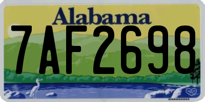 AL license plate 7AF2698
