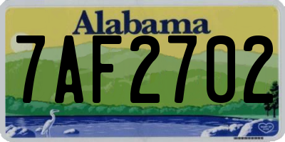 AL license plate 7AF2702