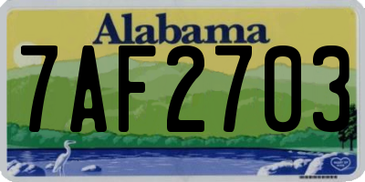 AL license plate 7AF2703
