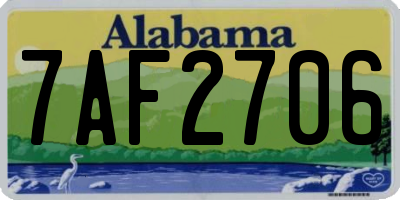 AL license plate 7AF2706