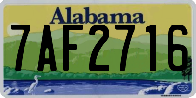 AL license plate 7AF2716