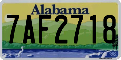 AL license plate 7AF2718