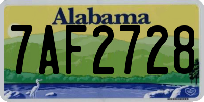 AL license plate 7AF2728
