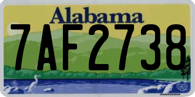 AL license plate 7AF2738