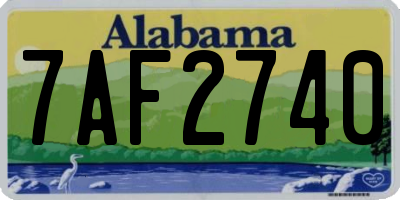 AL license plate 7AF2740