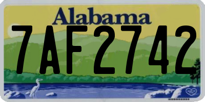 AL license plate 7AF2742