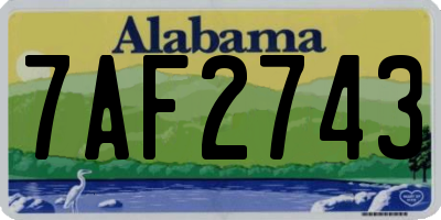 AL license plate 7AF2743