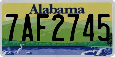 AL license plate 7AF2745