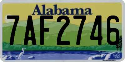 AL license plate 7AF2746