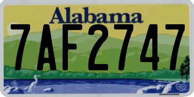 AL license plate 7AF2747