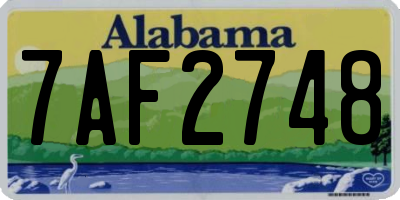 AL license plate 7AF2748
